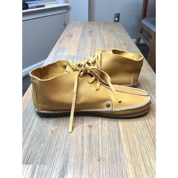 Re/Done Leather Lace Up Moccasin Bootie Tan Unisex Size 40 NWOT - Picture 3 of 7